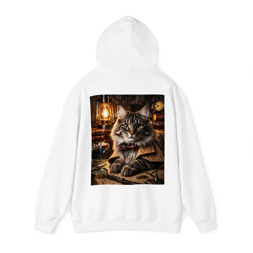Maine Coon Detective Cat Vintage Study – Hoodies
