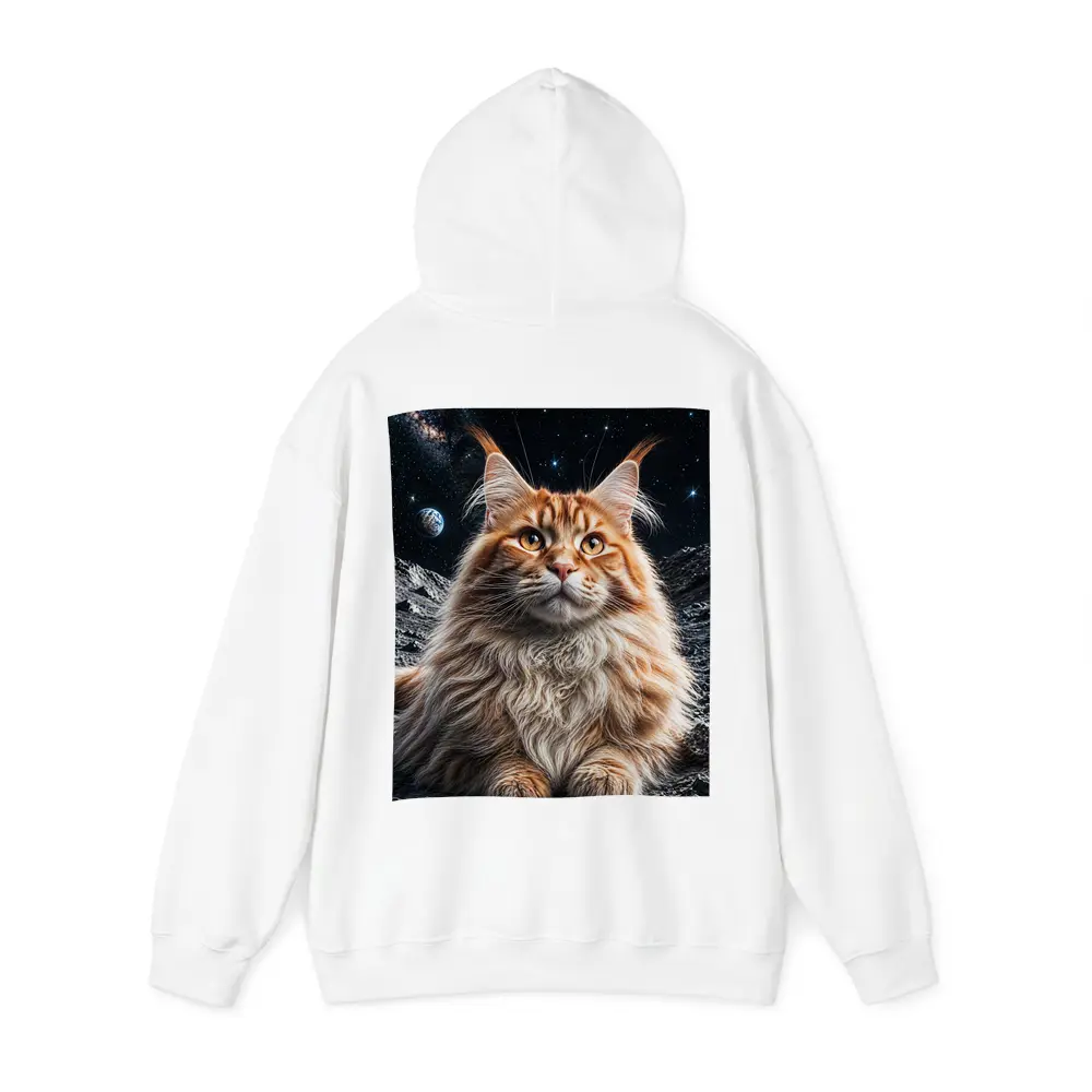 Maine Coon Cat Sitting On Moon Stars – Hoodies