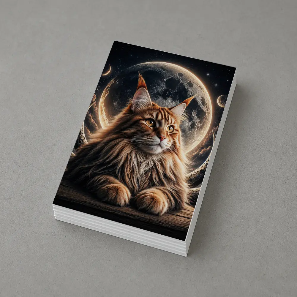 Maine Coon Cat Moon Space Night Sky – Postcards