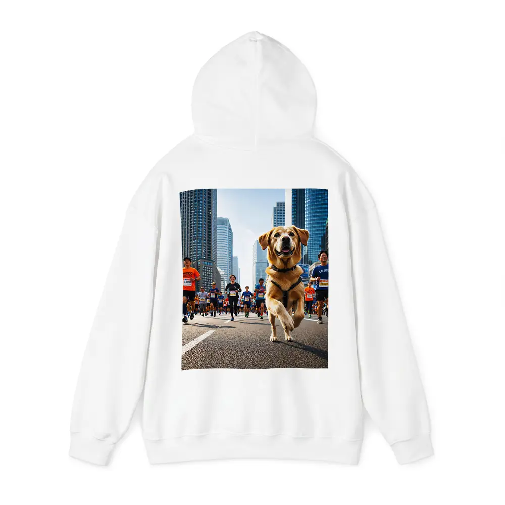 Golden Retriever Running City Marathon Race – Hoodies