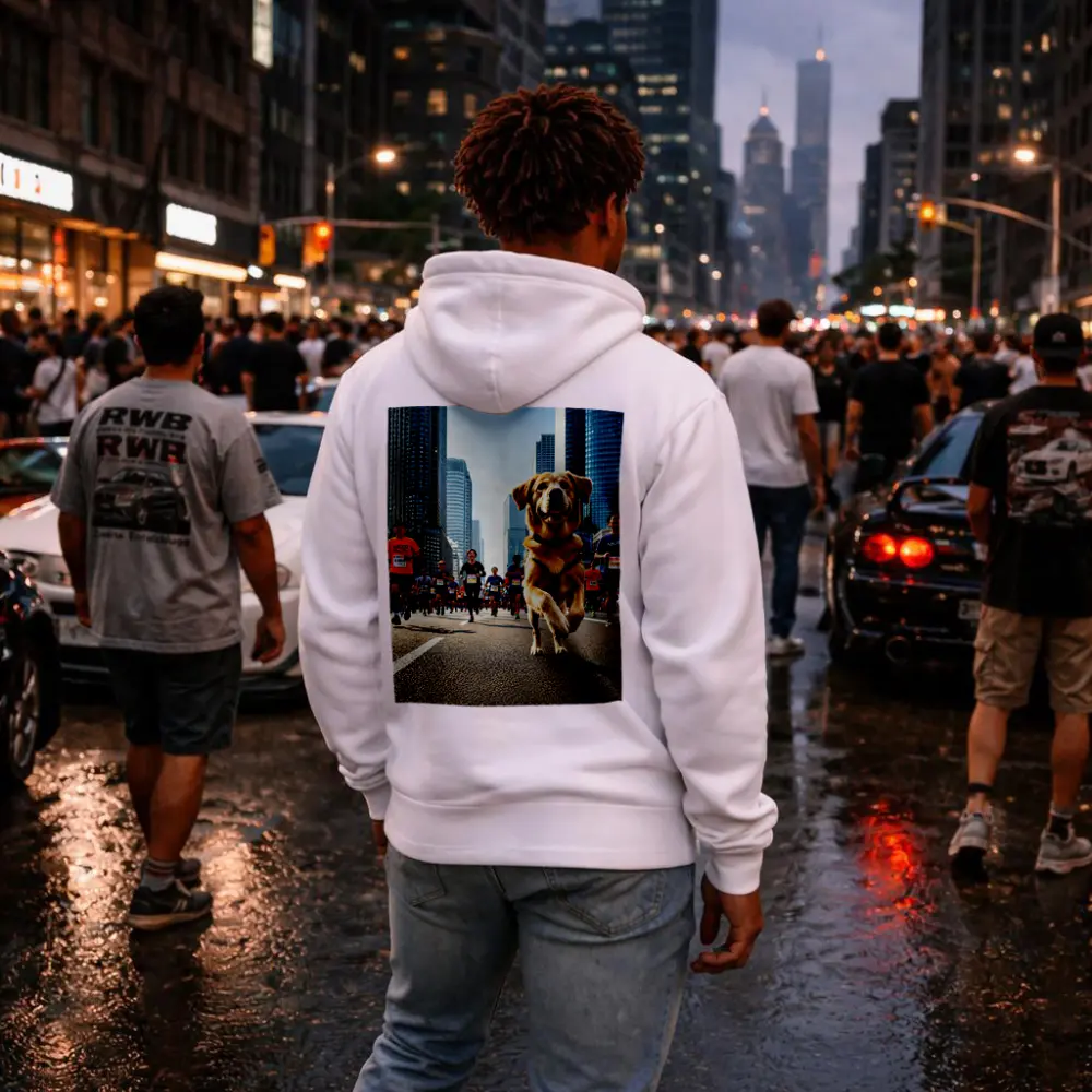 Golden Retriever Running City Marathon Race – Hoodies