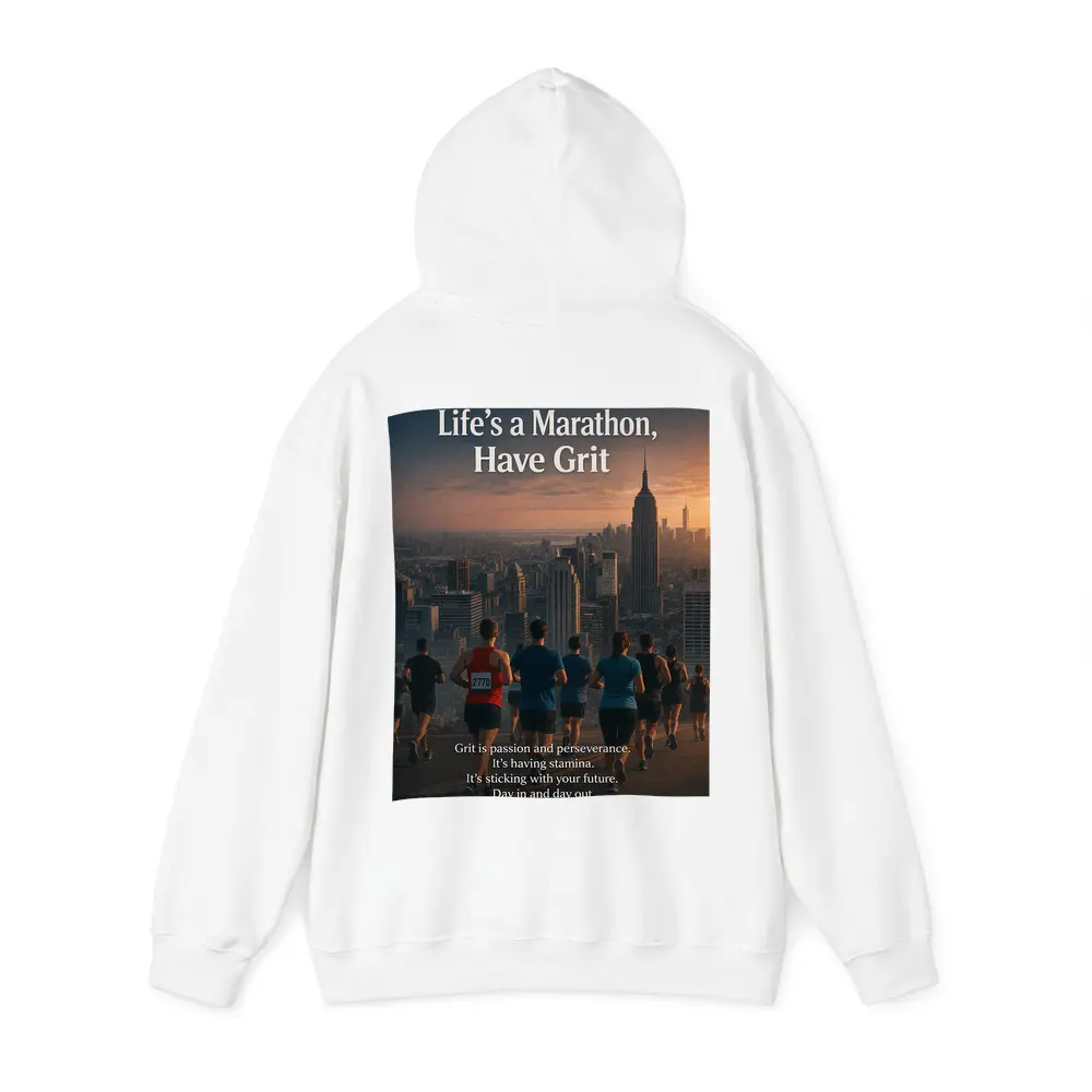Life Marathon Grit Mindset Runners City Skyline – Hoodies