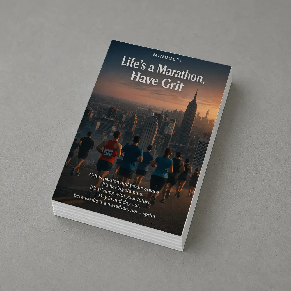 Life Marathon Grit Mindset Runners City Skyline – Postcards