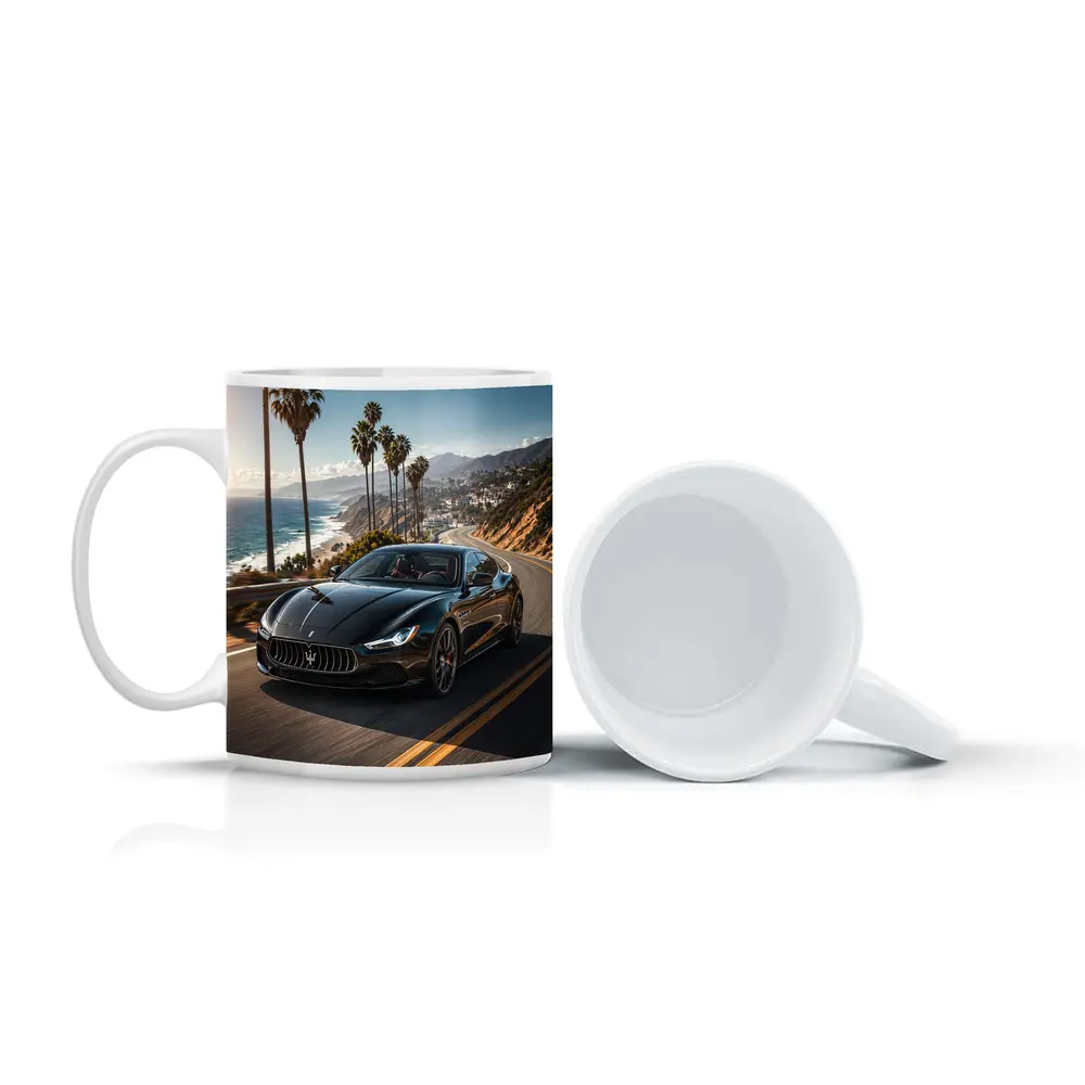 Maserati Ghibli Black Coastal Road Drive – Mugs