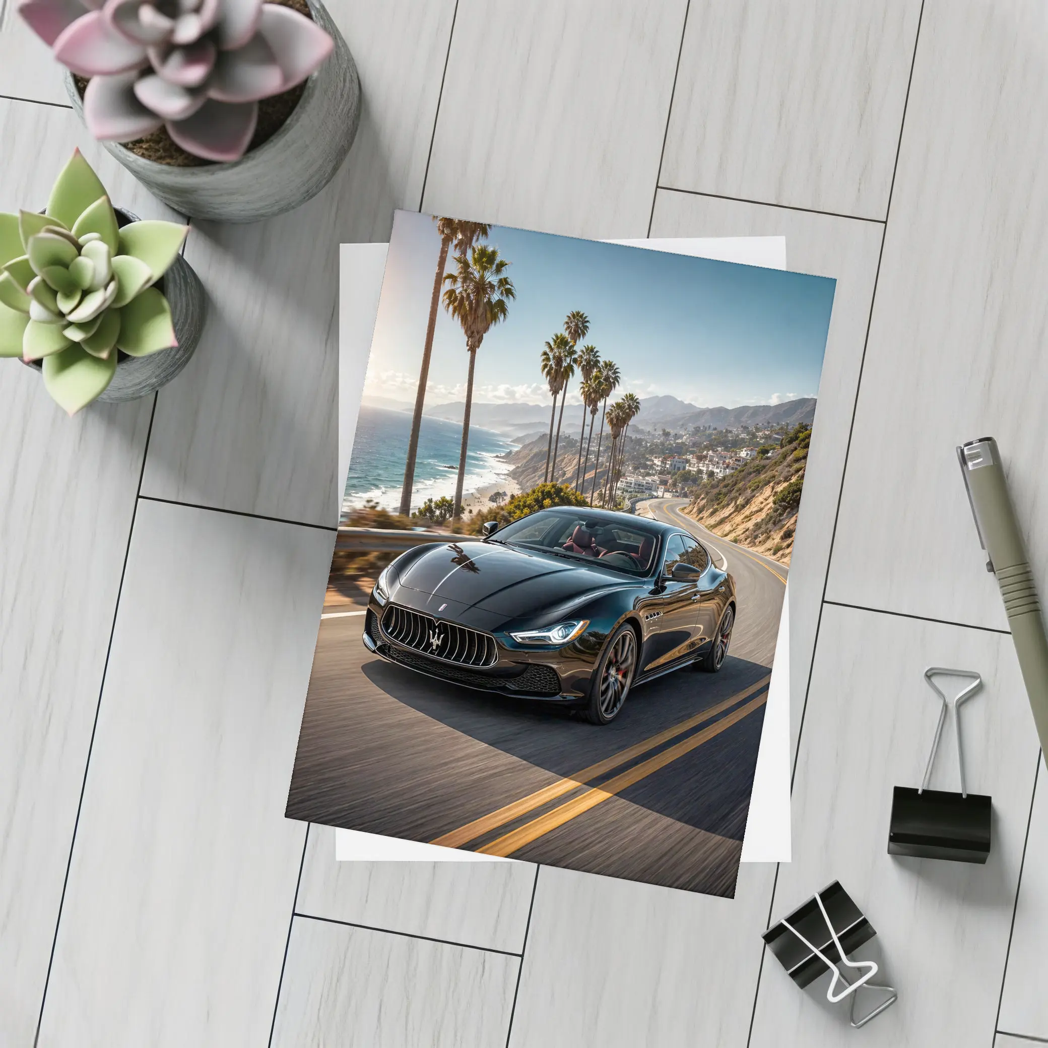 Maserati Ghibli Black Coastal Road Drive – Postcards