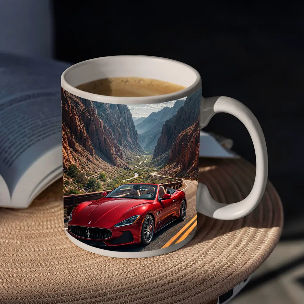 Maserati GranCabrio Red Canyon Road Drive – Mugs