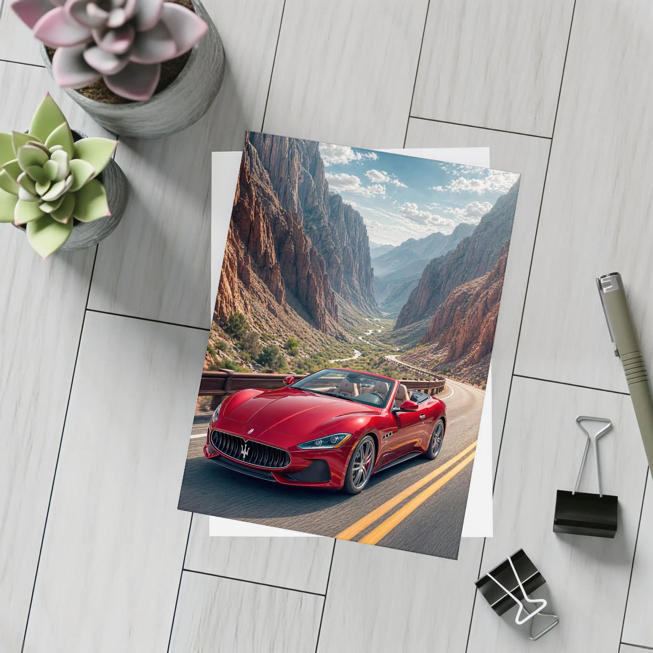 Maserati GranCabrio Red Canyon Road Drive – Postcards