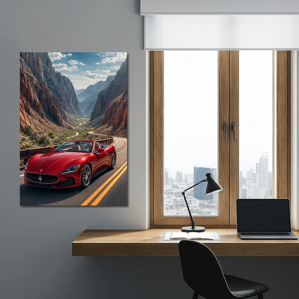Maserati GranCabrio Red Canyon Road Drive – Wall Art