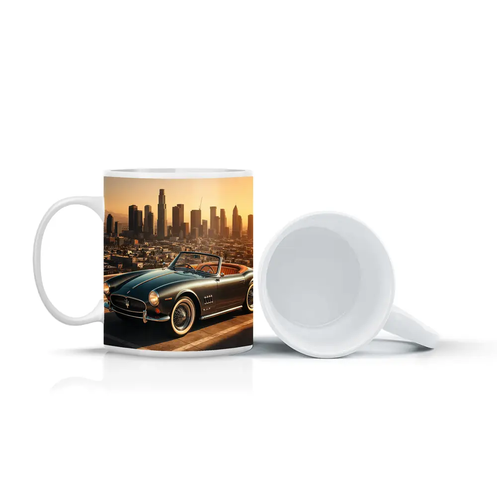 Maserati GranTurismo Classic Convertible Los Angeles Skyline – Mugs