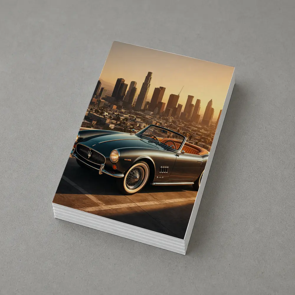 Maserati GranTurismo Classic Convertible Los Angeles Skyline – Postcards