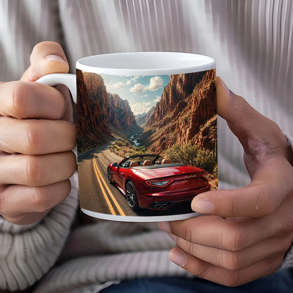 Maserati GranCabrio Red Canyon Road Drive – Mugs
