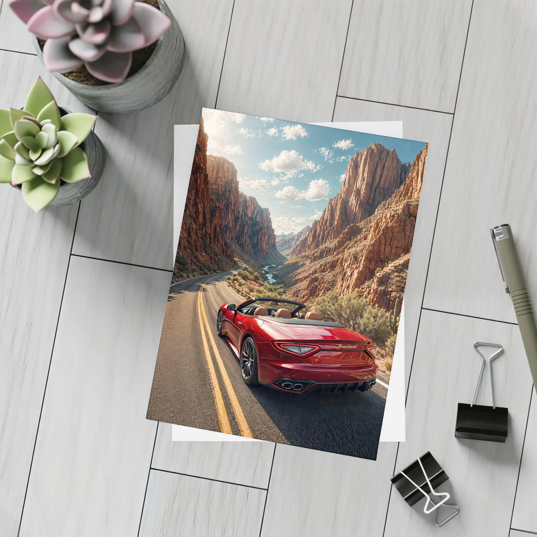 Maserati GranCabrio Red Canyon Road Drive – Postcards