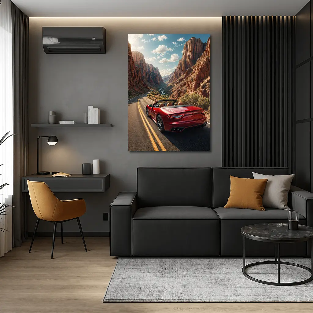 Maserati GranCabrio Red Canyon Road Drive – Wall Art