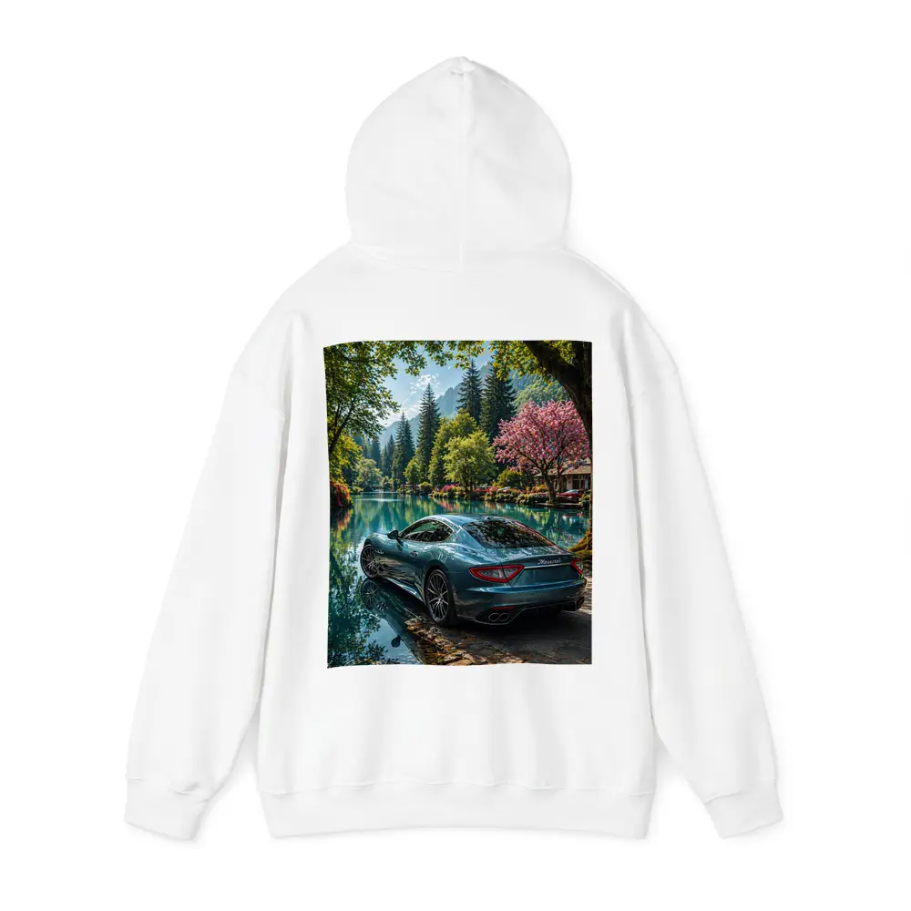 Maserati GranTurismo Parked By Lakeside Forest – Hoodies