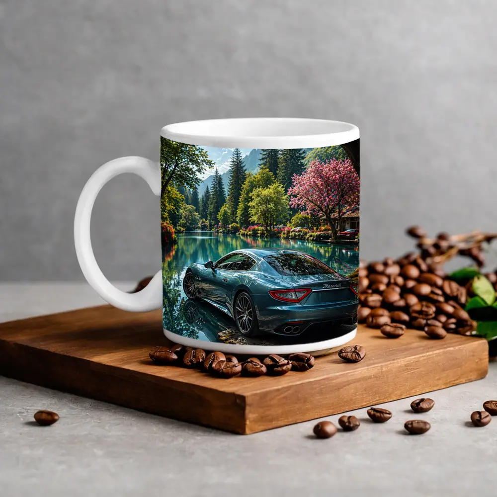 Maserati GranTurismo Parked By Lakeside Forest – Mugs