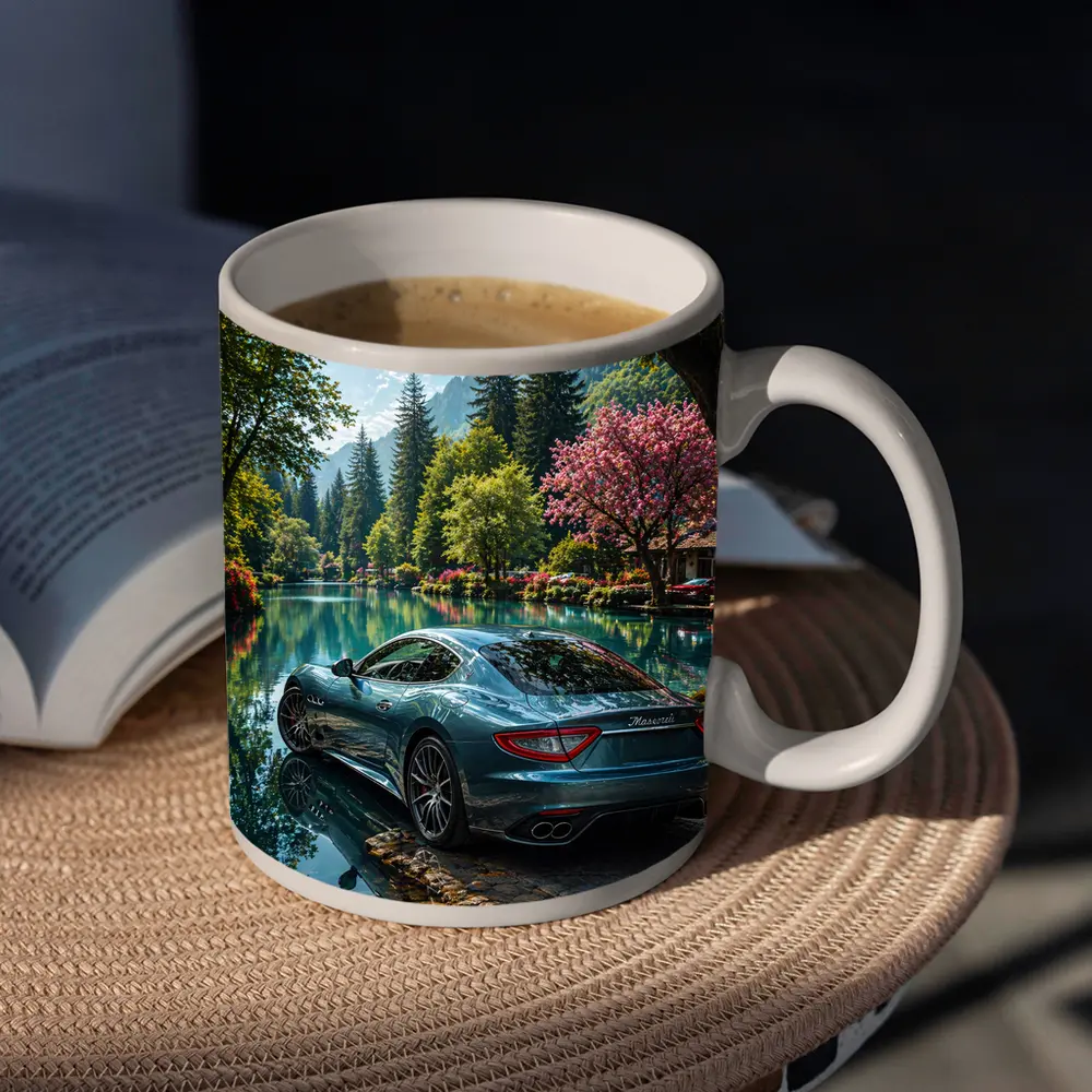 Maserati GranTurismo Parked By Lakeside Forest – Mugs