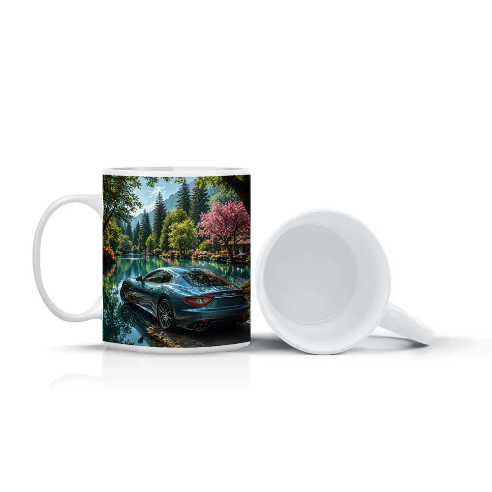 Maserati GranTurismo Parked By Lakeside Forest – Mugs