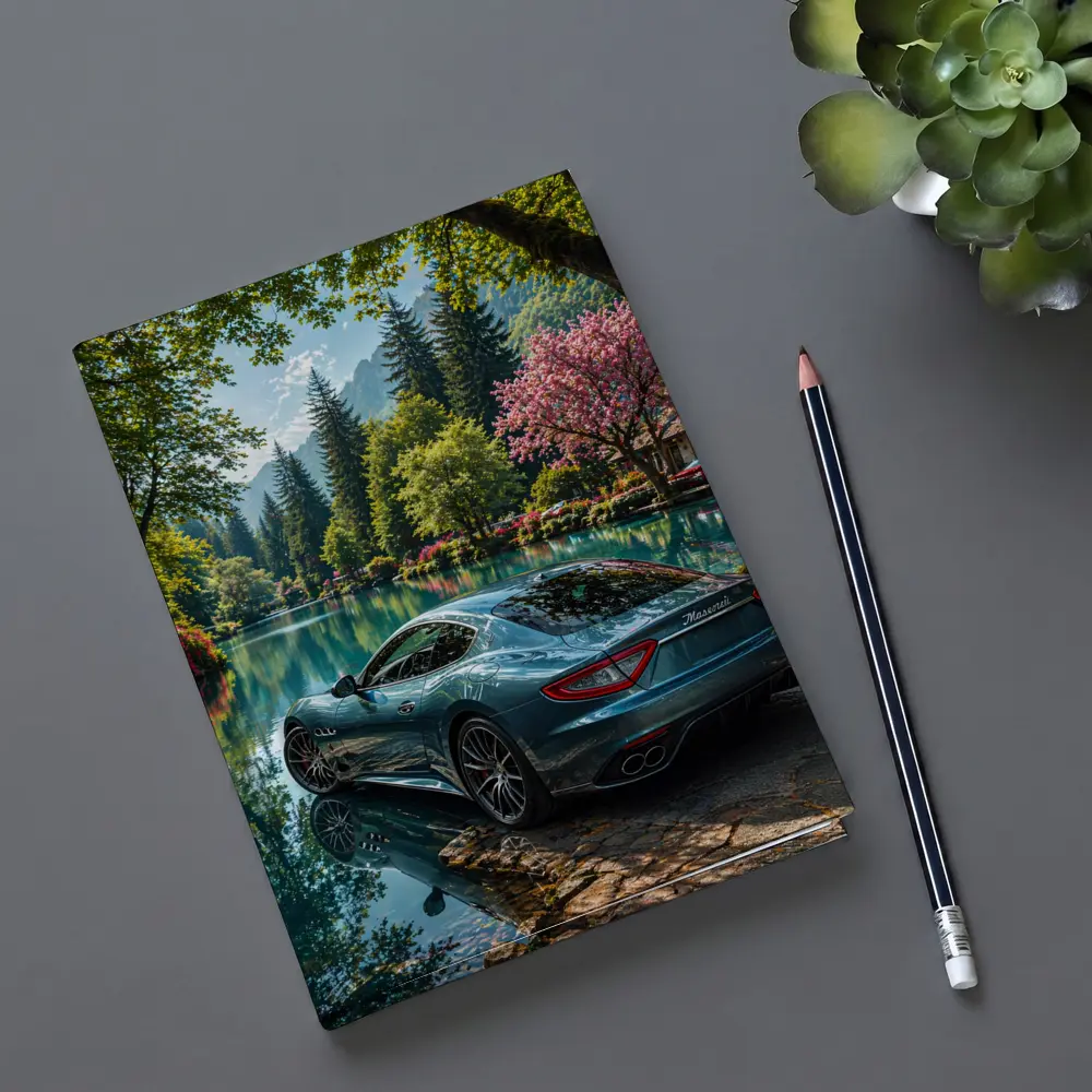 Maserati GranTurismo Parked By Lakeside Forest – Notebooks