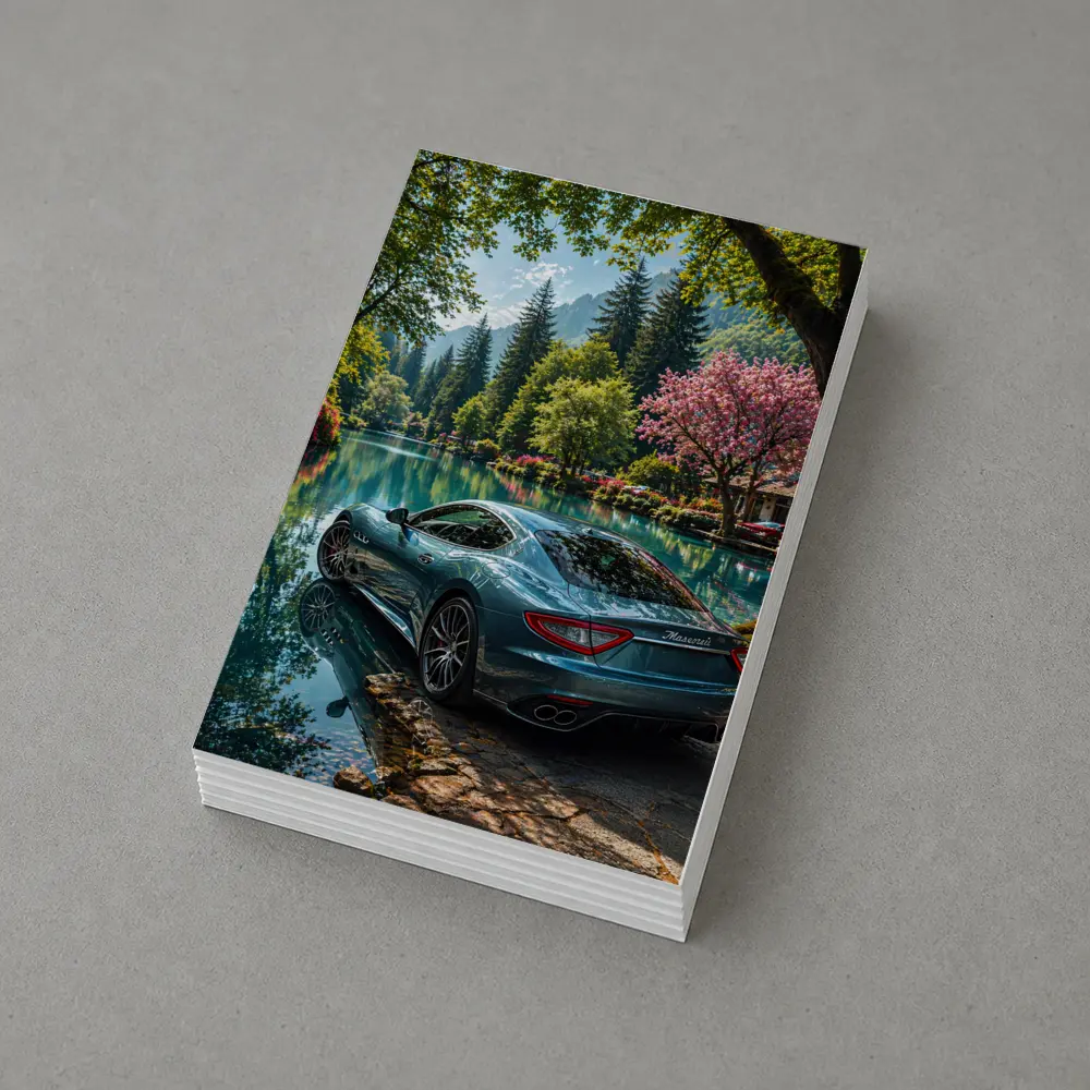 Maserati GranTurismo Parked By Lakeside Forest – Postcards