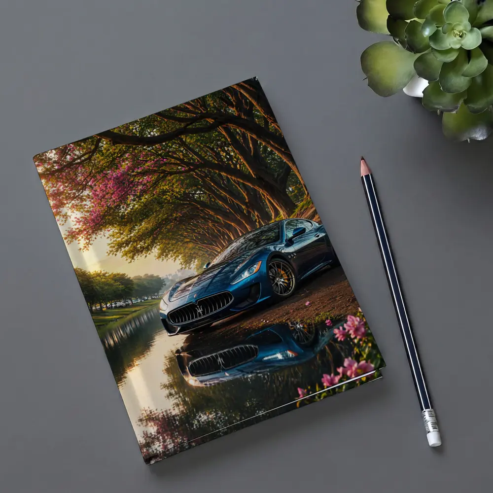Maserati GranTurismo Blue Car By River – Notebooks