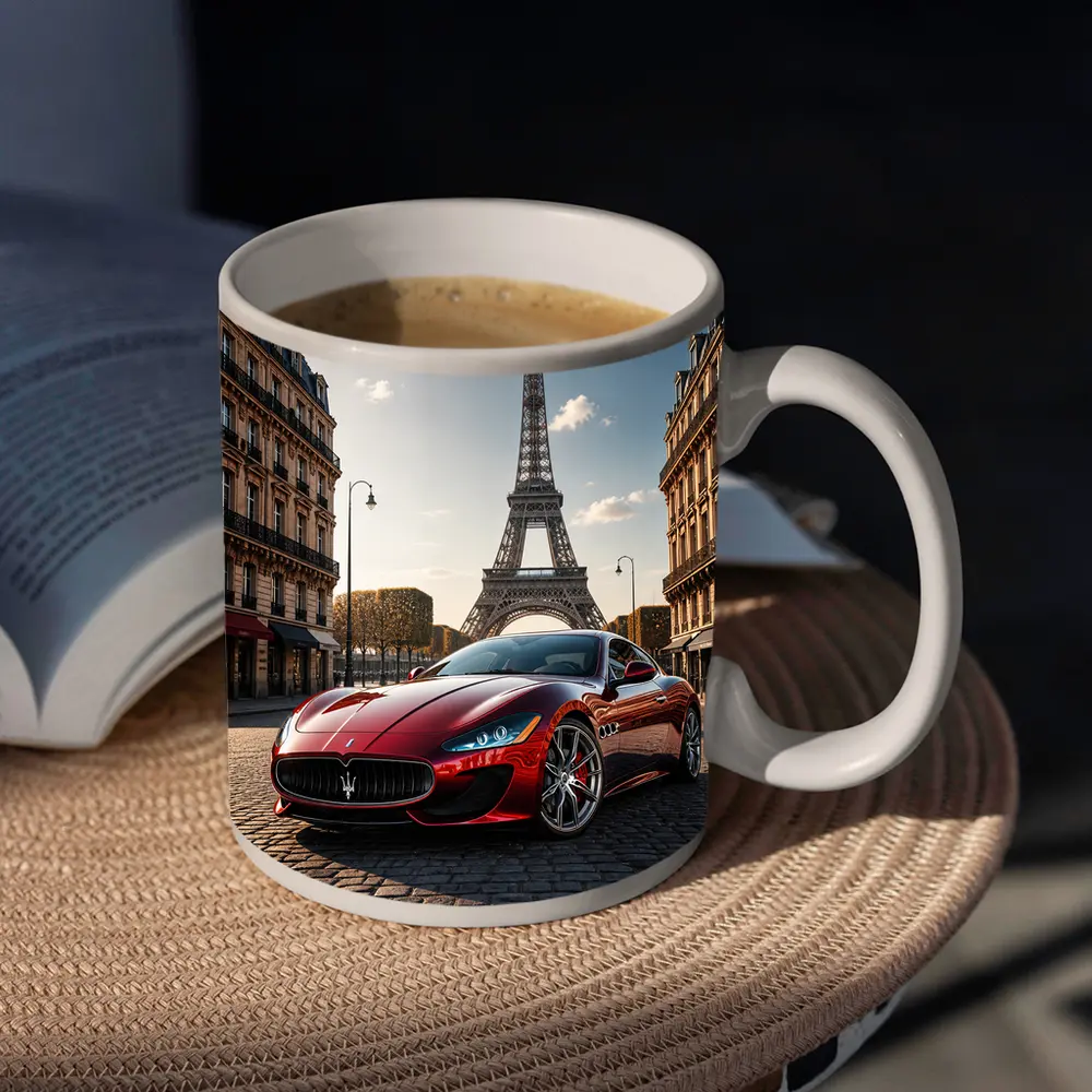 Maserati GranTurismo Red Car Paris Eiffel Tower – Mugs