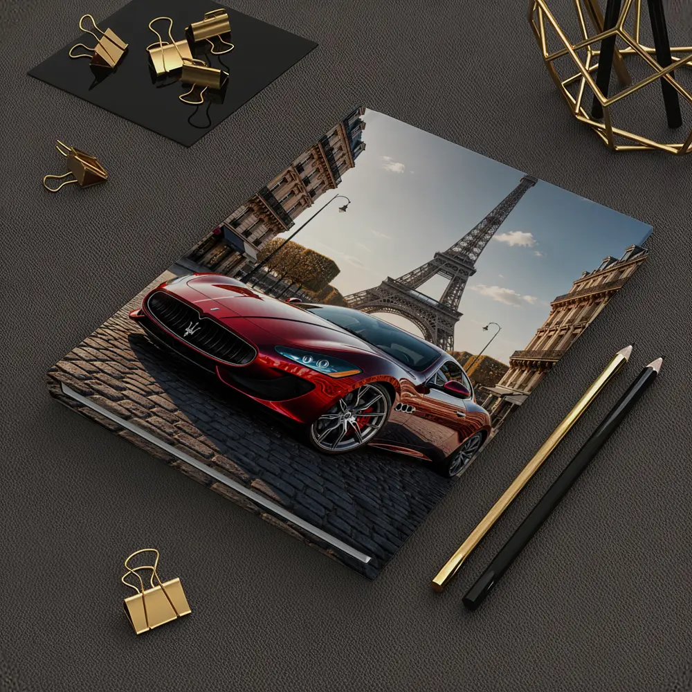 Maserati GranTurismo Red Car Paris Eiffel Tower – Notebooks