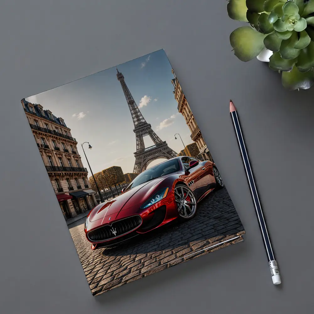 Maserati GranTurismo Red Car Paris Eiffel Tower – Notebooks