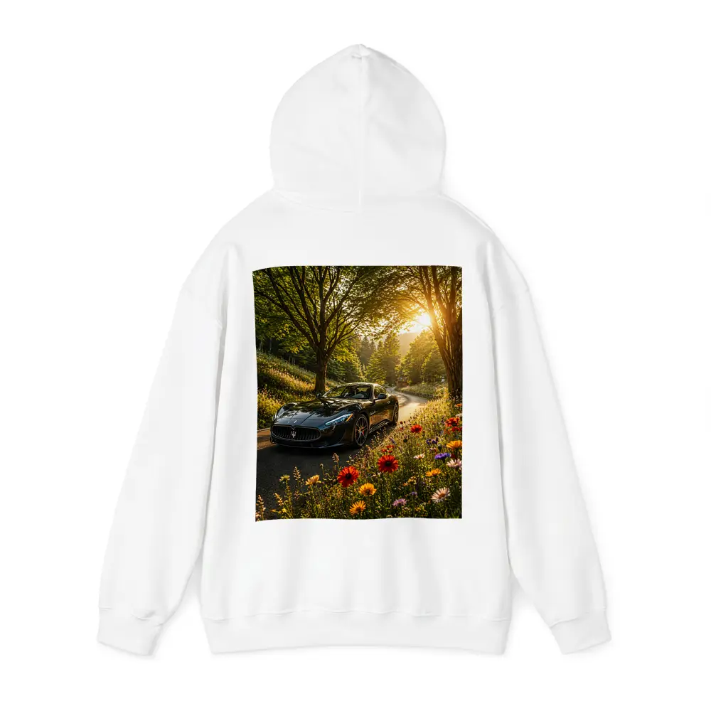Maserati GranTurismo Black Sports Car Forest Road – Hoodies