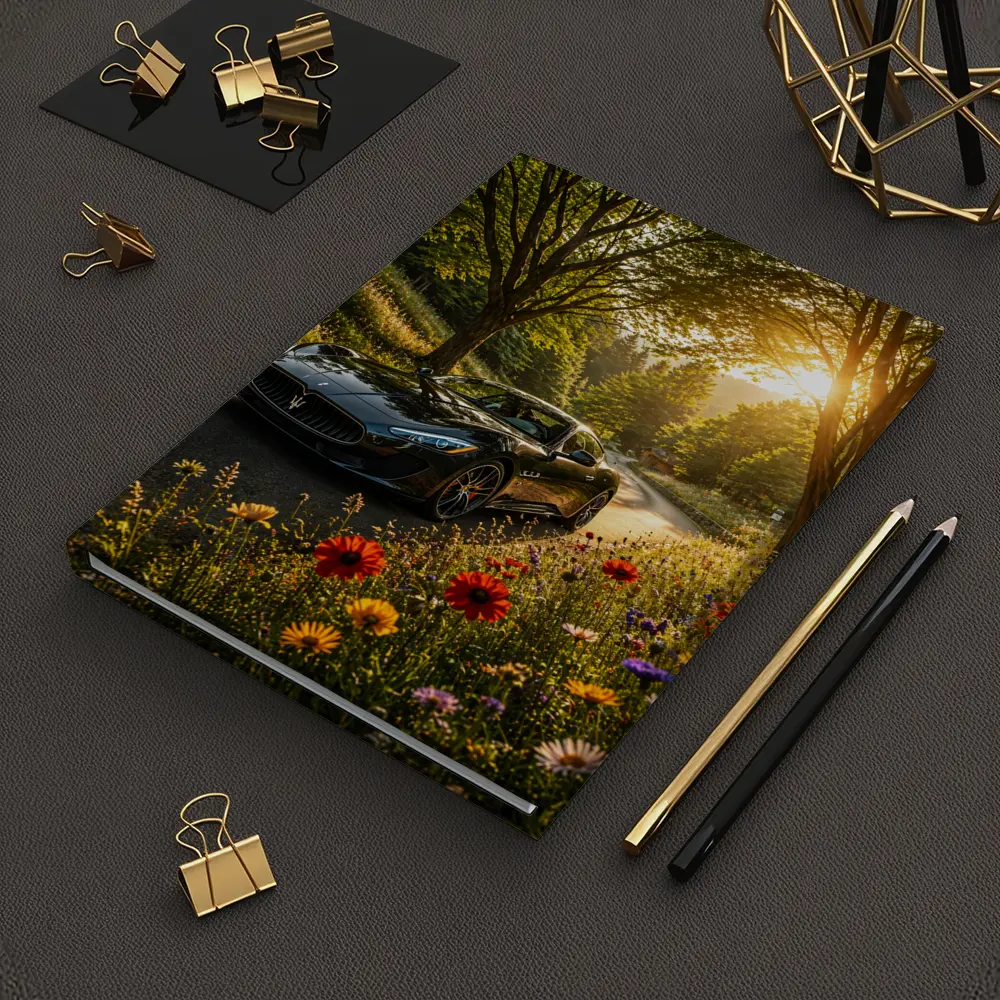 Maserati GranTurismo Black Sports Car Forest Road – Notebooks