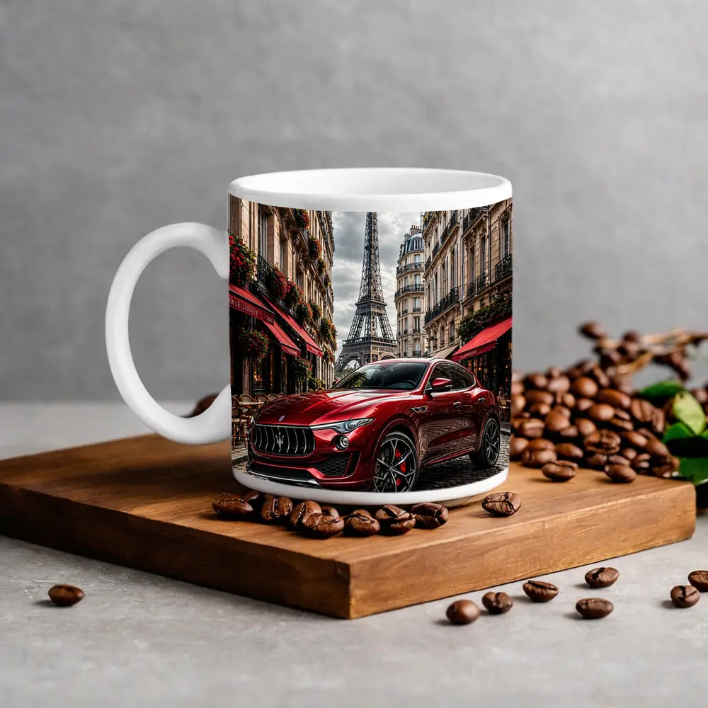 Maserati Levante Red Paris Eiffel Tower – Mugs