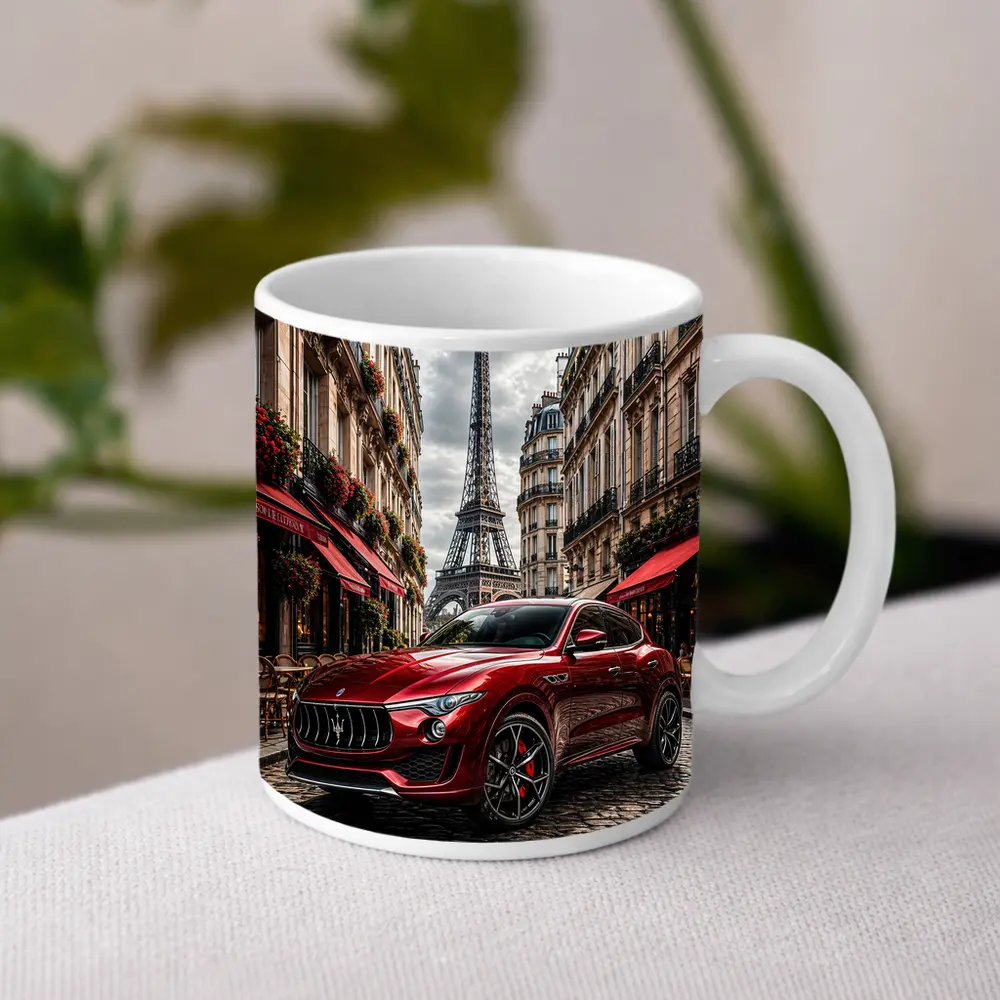 Maserati Levante Red Paris Eiffel Tower – Mugs