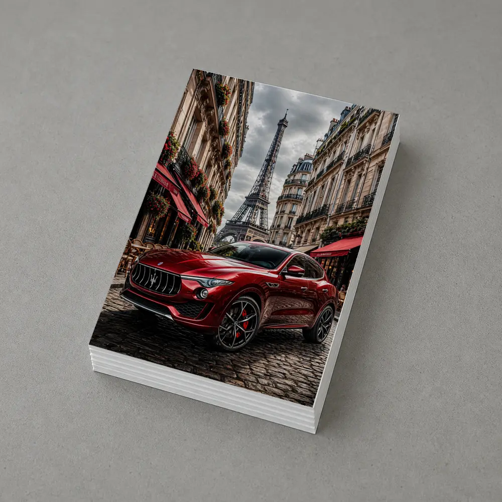 Maserati Levante Red Paris Eiffel Tower – Postcards