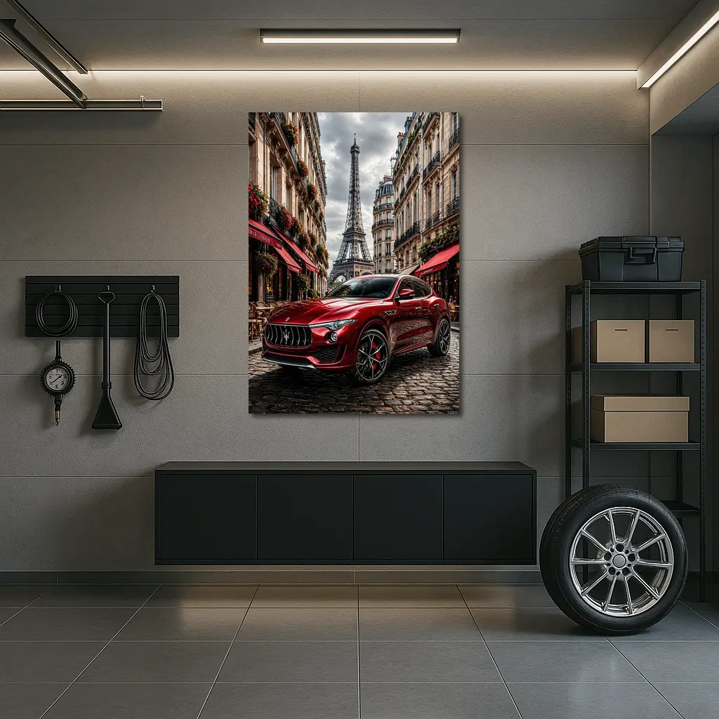 Maserati Levante Red Paris Eiffel Tower – Wall Art