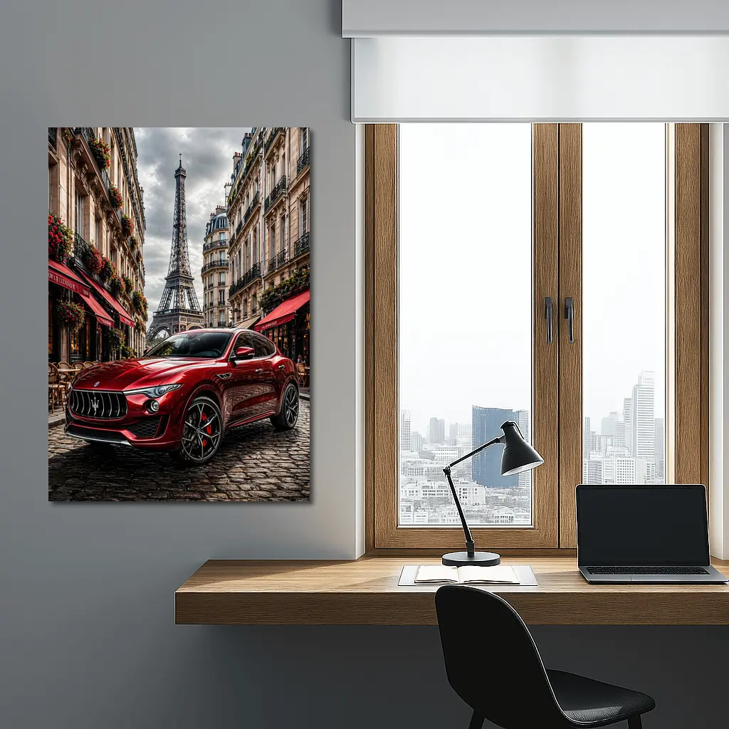 Maserati Levante Red Paris Eiffel Tower – Wall Art