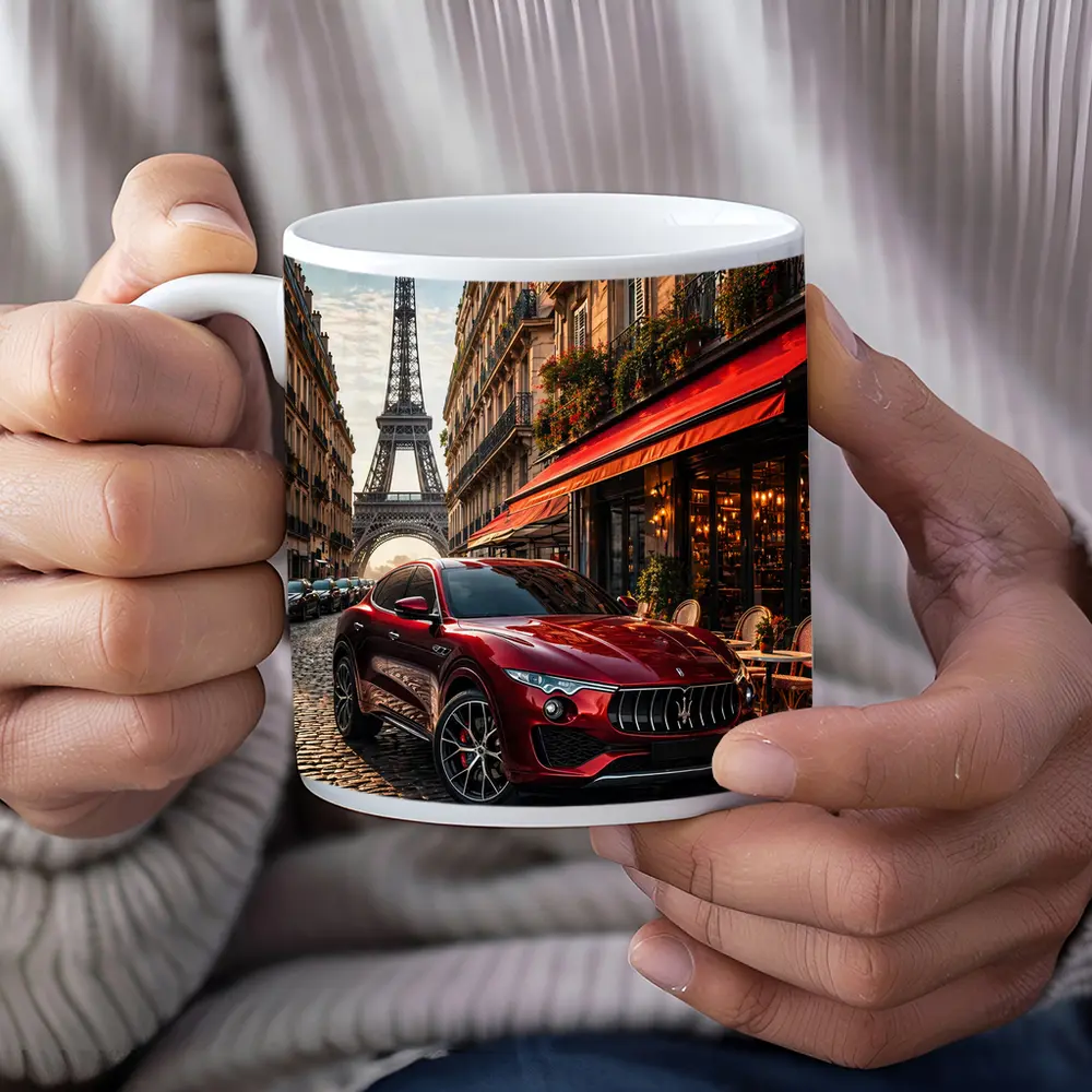 Maserati Levante Red SUV Paris Streets – Mugs