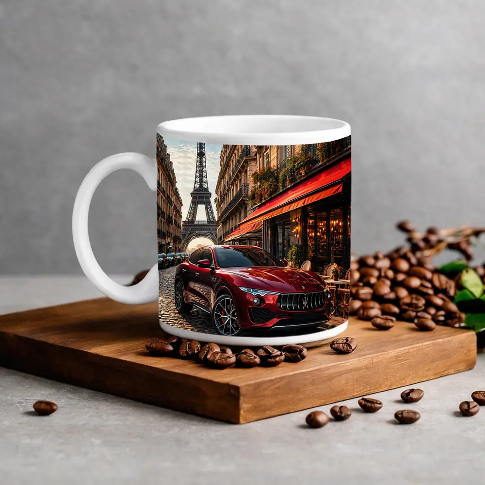 Maserati Levante Red SUV Paris Streets – Mugs