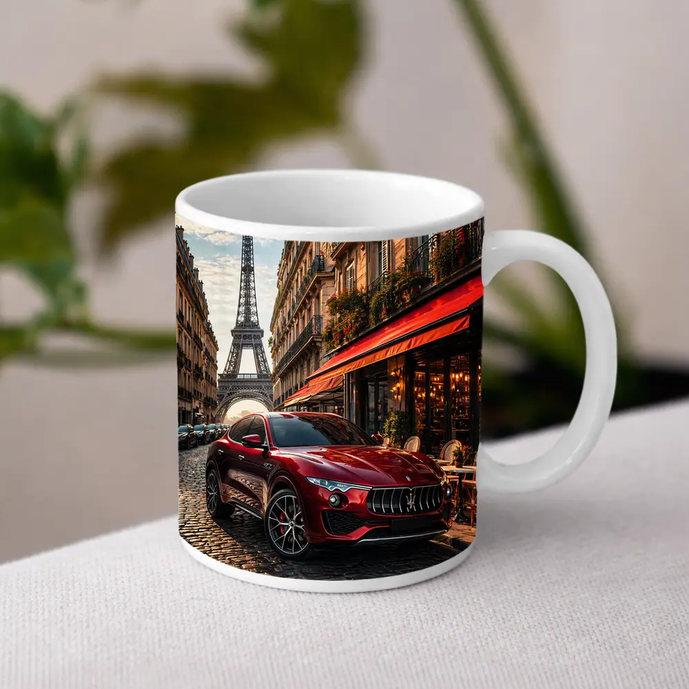 Maserati Levante Red SUV Paris Streets – Mugs