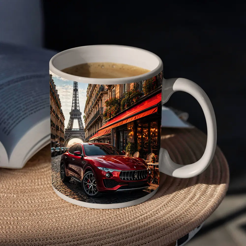 Maserati Levante Red SUV Paris Streets – Mugs