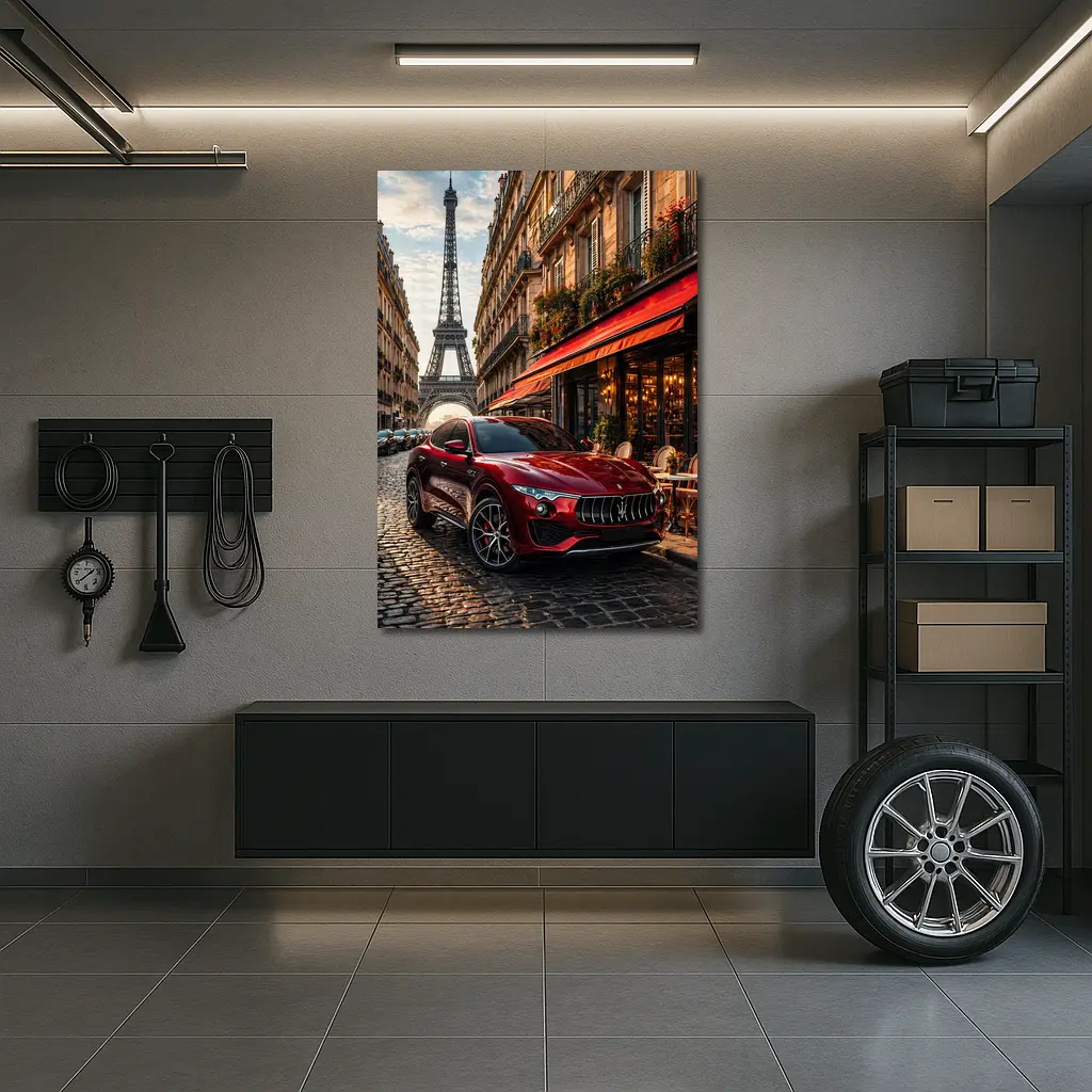 Maserati Levante Red SUV Paris Streets – Wall Art