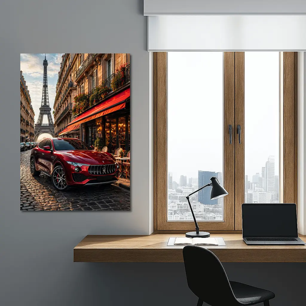 Maserati Levante Red SUV Paris Streets – Wall Art