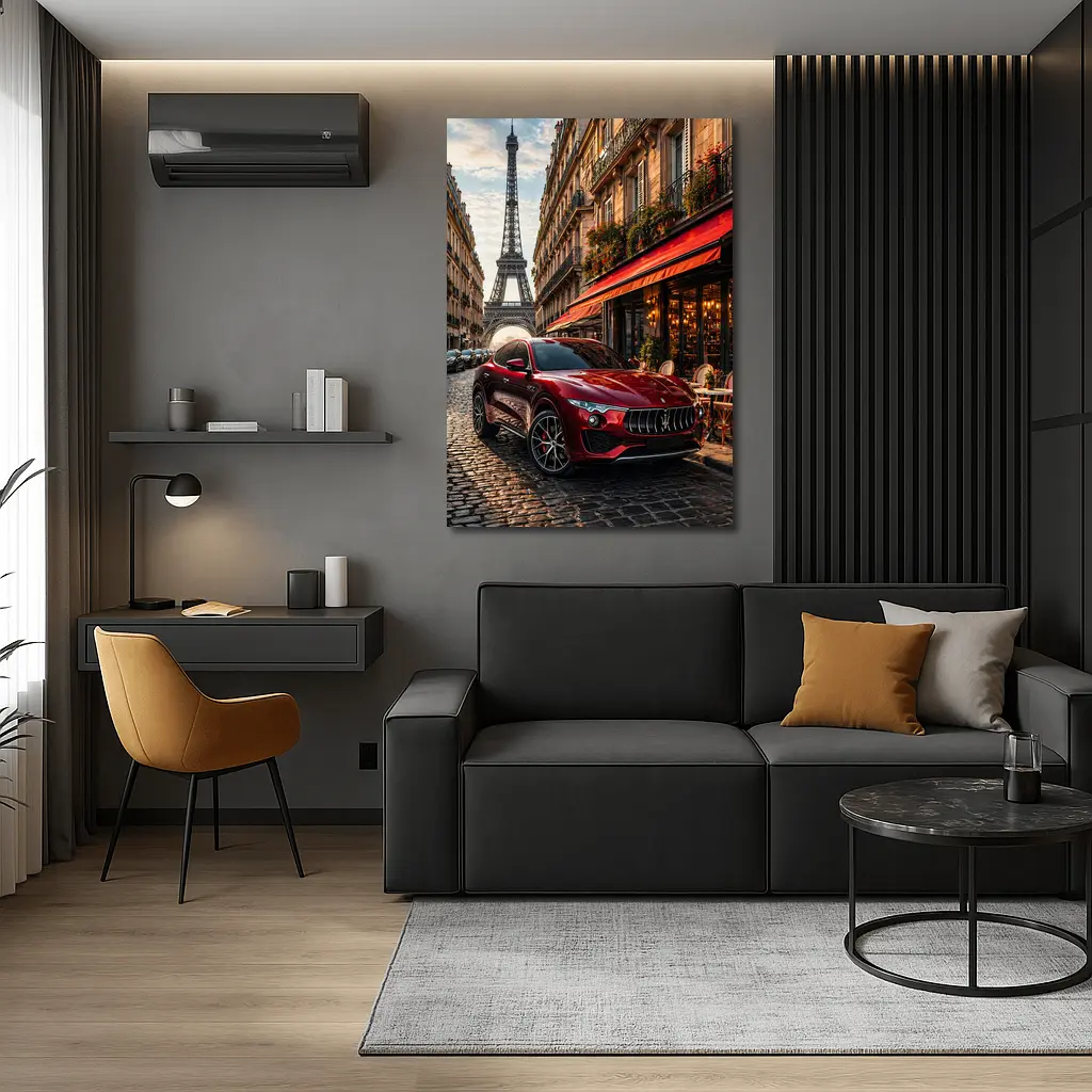 Maserati Levante Red SUV Paris Streets – Wall Art