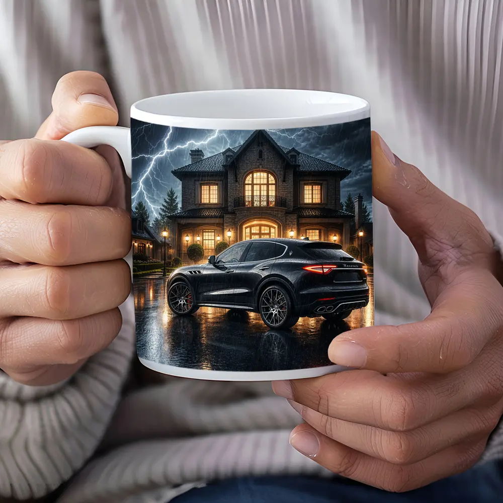 Maserati Levante Black Stormy Night Mansion – Mugs
