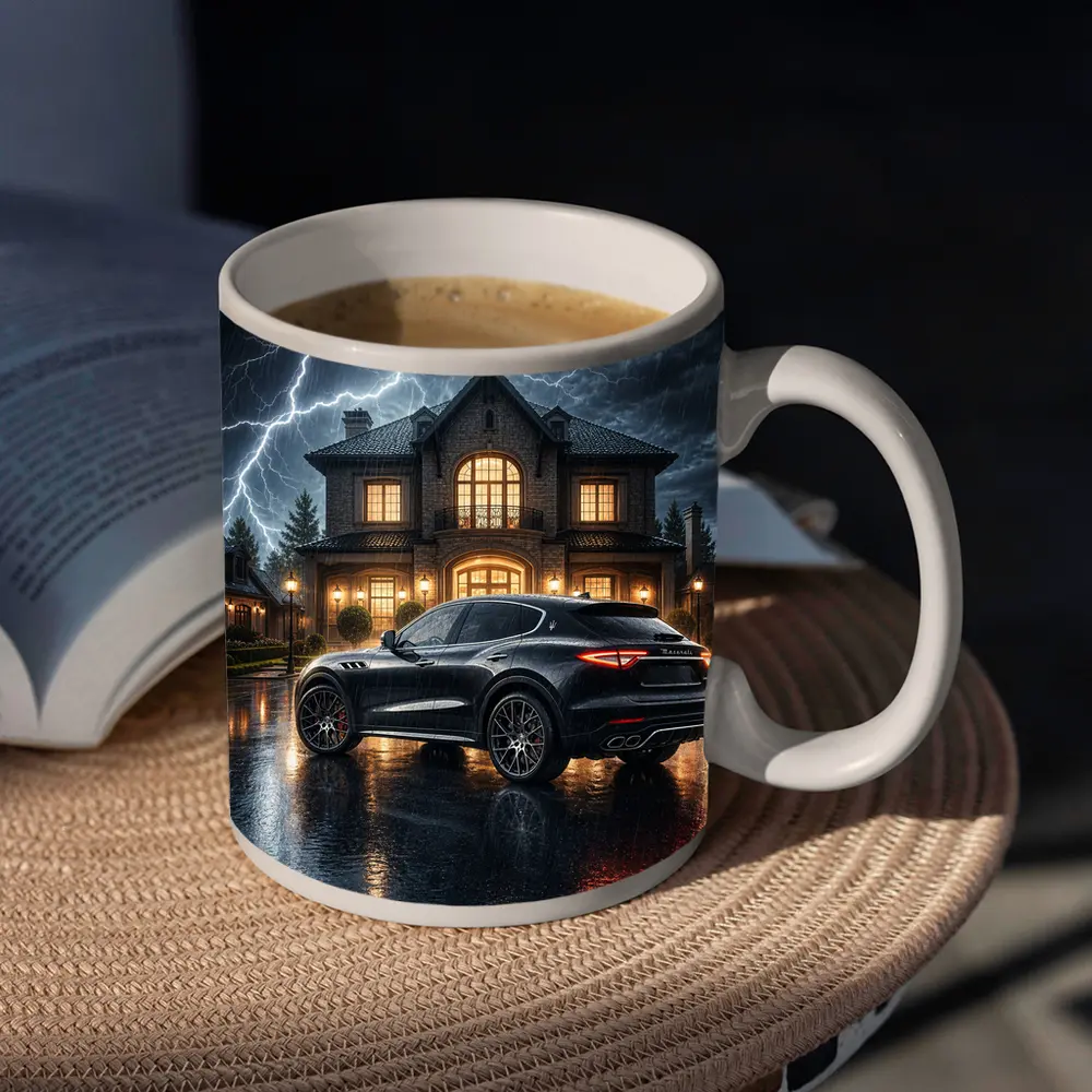 Maserati Levante Black Stormy Night Mansion – Mugs
