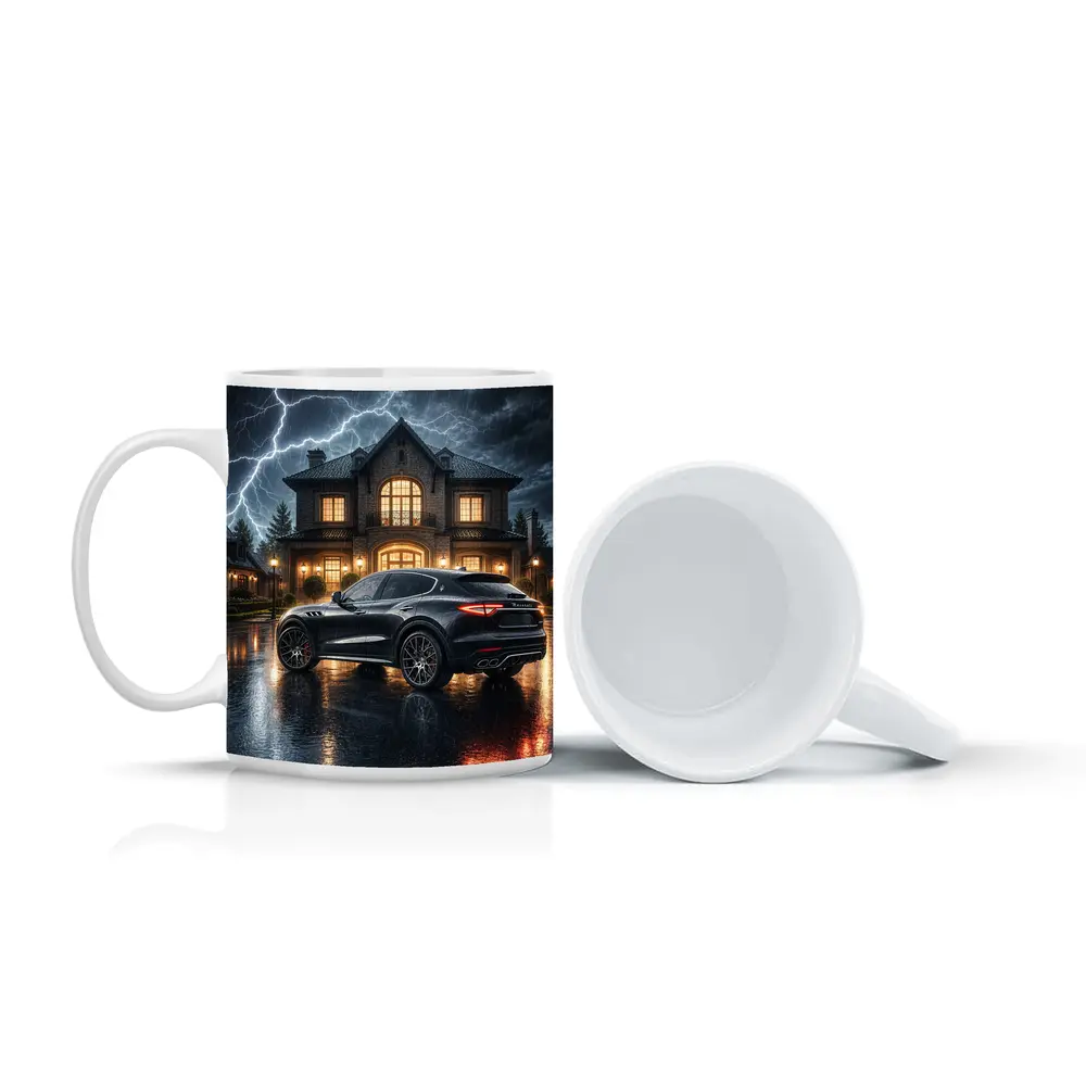 Maserati Levante Black Stormy Night Mansion – Mugs