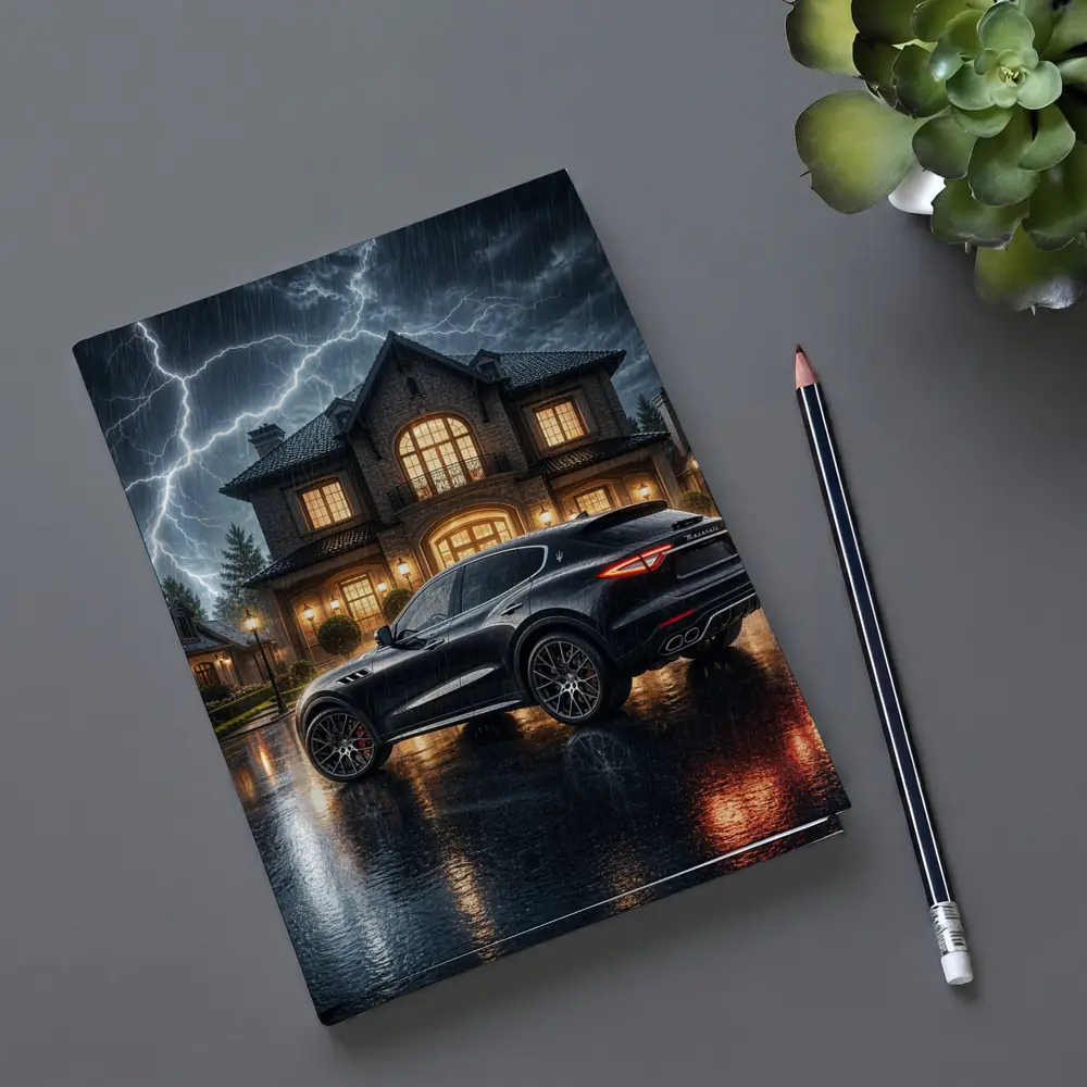 Maserati Levante Black Stormy Night Mansion – Notebooks