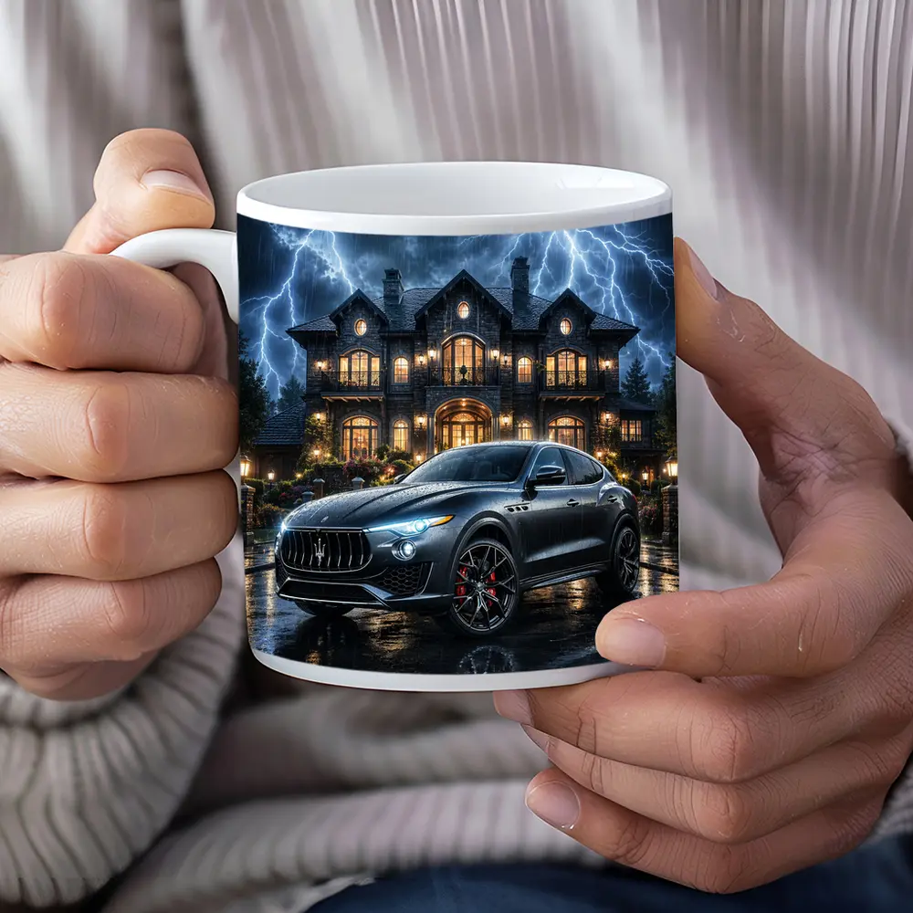 Maserati Levante Dark Stormy Night Mansion – Mugs