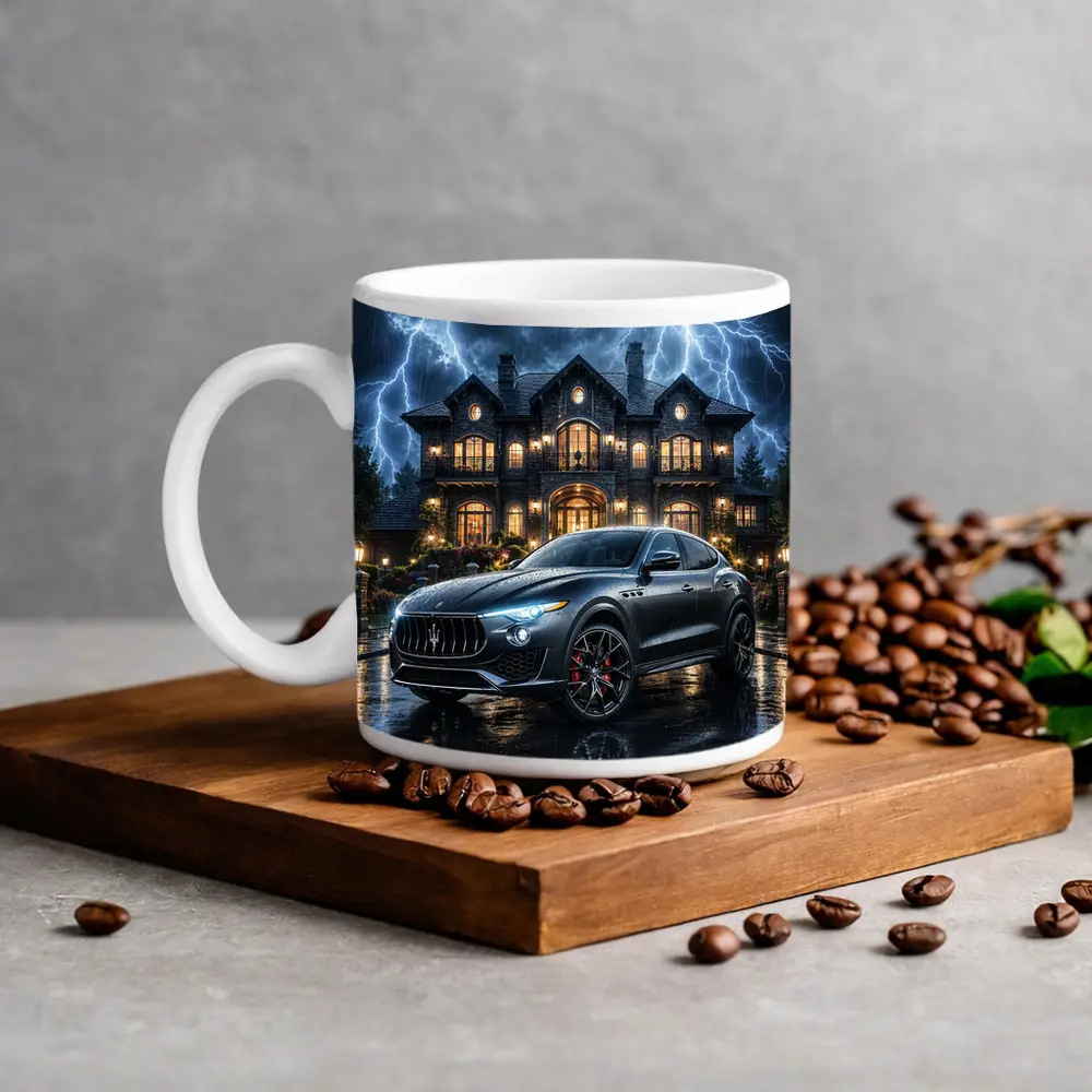 Maserati Levante Dark Stormy Night Mansion – Mugs