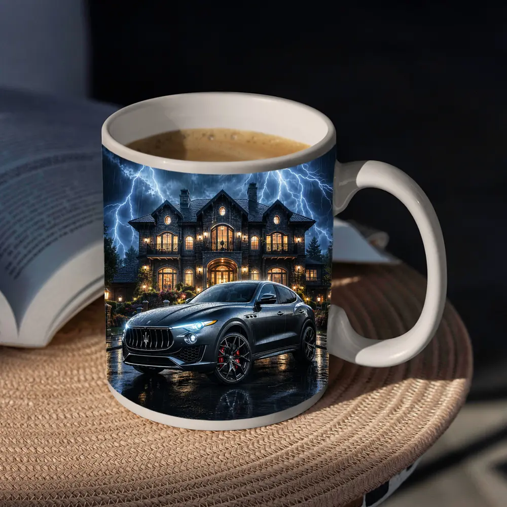Maserati Levante Dark Stormy Night Mansion – Mugs