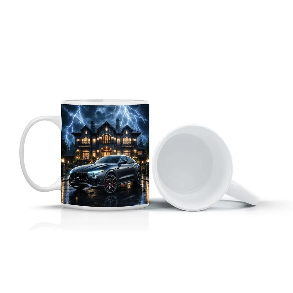 Maserati Levante Dark Stormy Night Mansion – Mugs