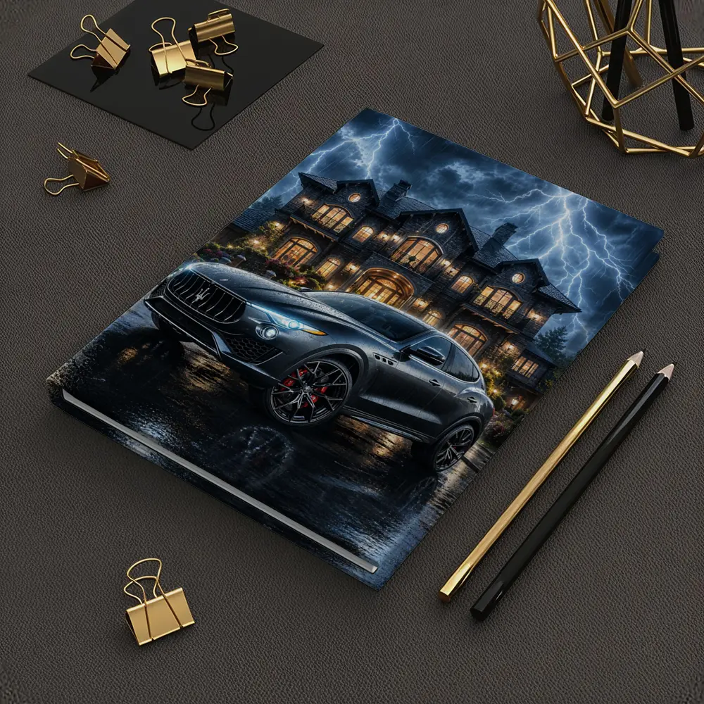 Maserati Levante Dark Stormy Night Mansion – Notebooks